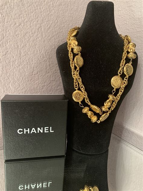 chanel necklace circle gold|genuine chanel necklace.